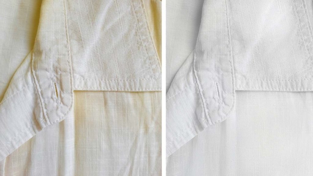 orovnanie bielej bielizne pred praním a po vybielení.