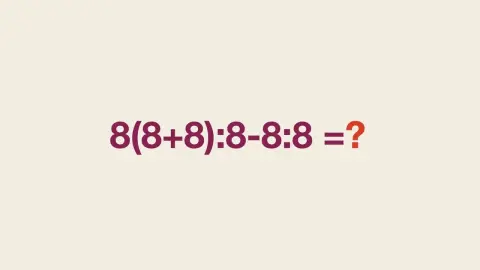 Matematická úloha s osmičkami a zátvorkami, ktorá preverí poradie výpočtov.