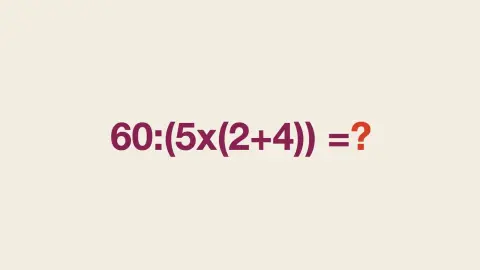 Matematická úloha so zátvorkami a otáznikom na béžovom pozadí.