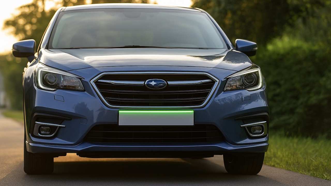 Auto s jemne svietiacim predným brzdovým svetlom umiestneným nad evidenčným číslom ako nový bezpečnostný prvok.