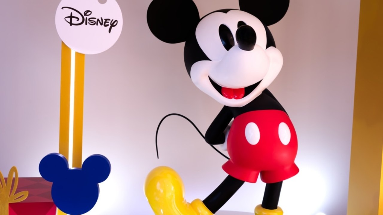 Bangkok Thailand - August 25 2019 : Mickey Mouse figure for Celebration of Mickey Mouse'90th Anniversary at KING POWER MAHANAKHON Sathorn Road